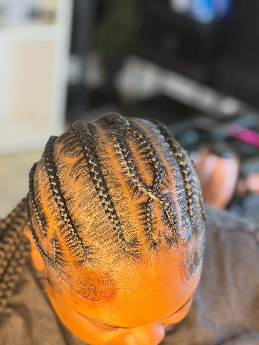 Close-up of clean stitch braid parts