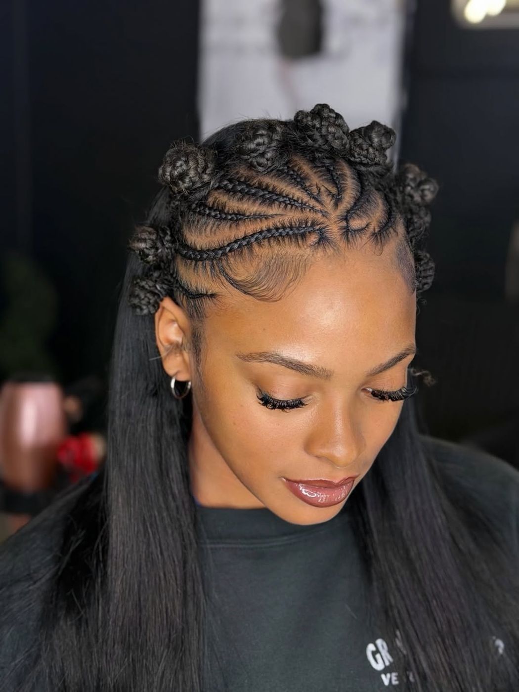 Stitch braids finished with knots