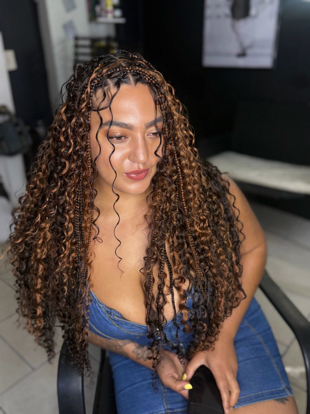 Brown bohemian braids